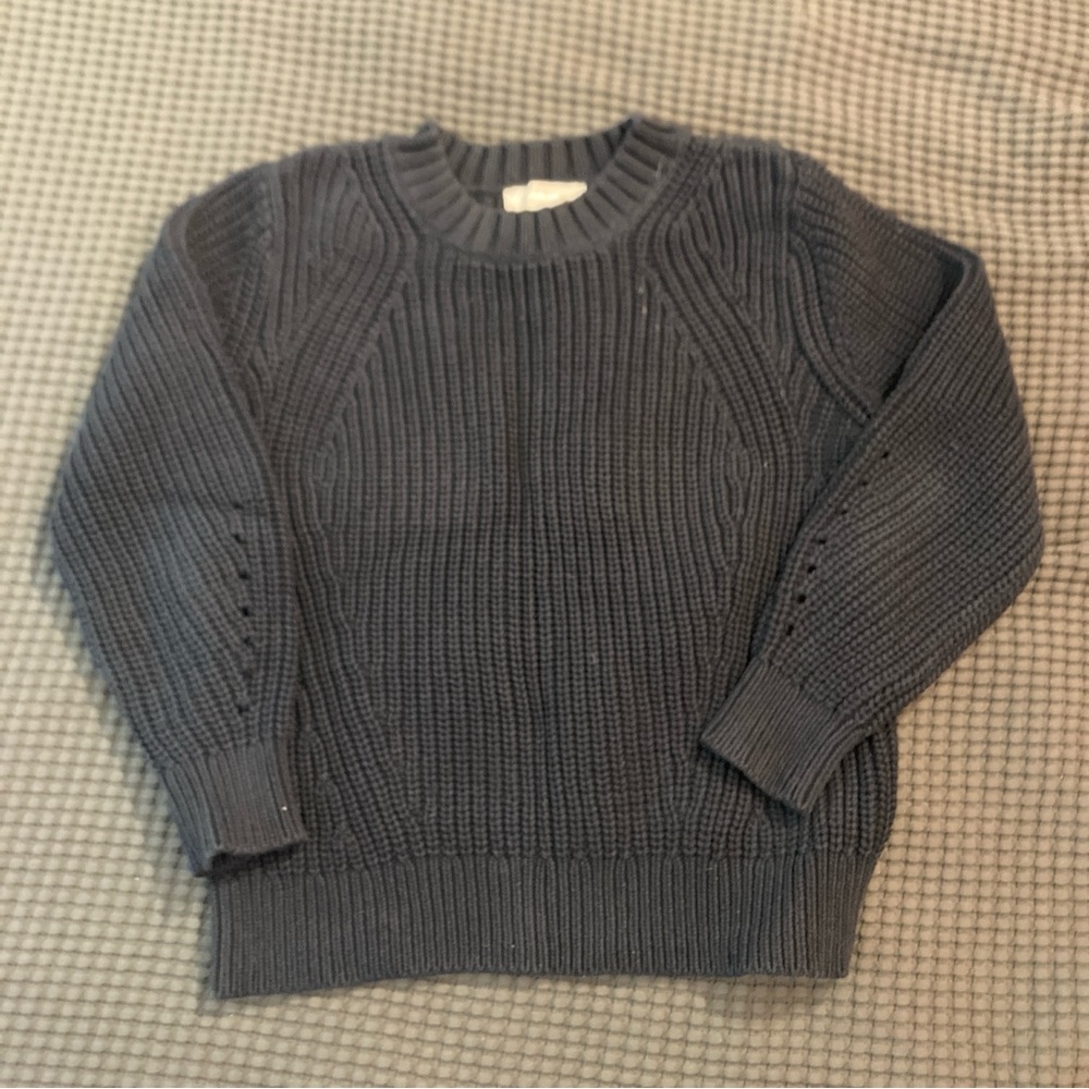 Everlane Navy Texture Cotton Sweater